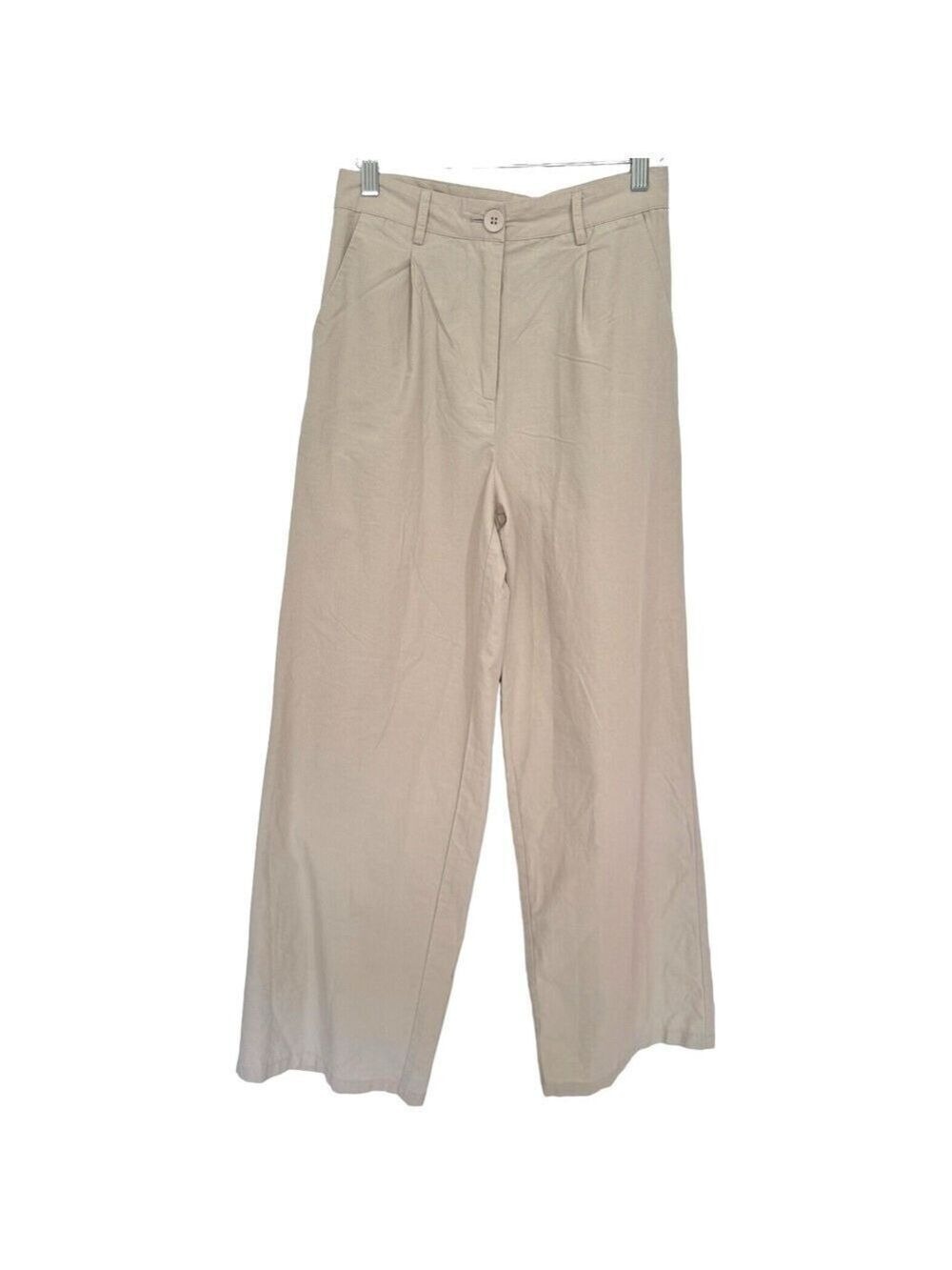 Princess Polly High Rise Wide Leg Pants Lightweight Stretch Cotton Women's Sz 4